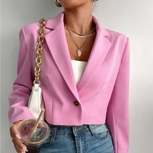 Pink cropped blazer